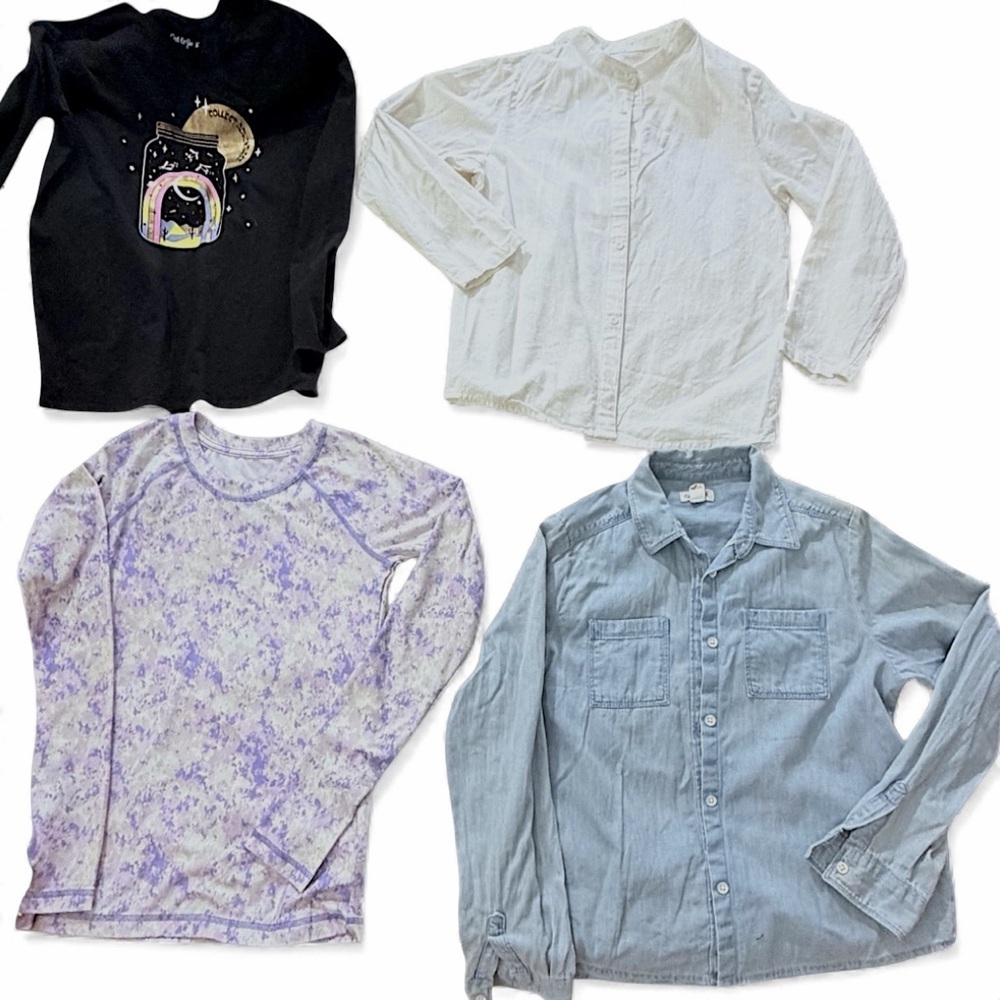Lot of 4 pieces of girls' blouses, large (10-12) - Picture 1 of 5